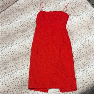 Soprano Strapless Scarlet Lace Dress